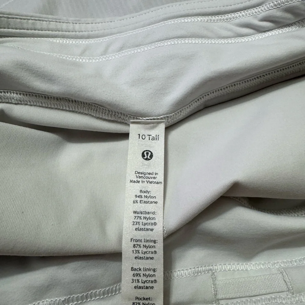 Lululemon White Pace Rival Skirt